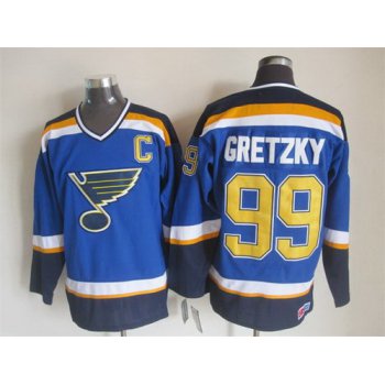 St. Louis Blues #99 Wayne Gretzky 2014 Blue Throwback CCM Jersey