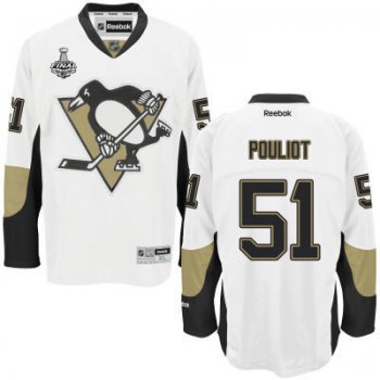 Youth Pittsburgh Penguins #51 Derrick Pouliot White Away 2017 Stanley Cup NHL Finals Patch Jersey