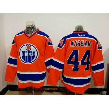 Men's Edmonton Oilers #44 Zack Kassian Orange Stitched NHL Reebok Hockey Jersey