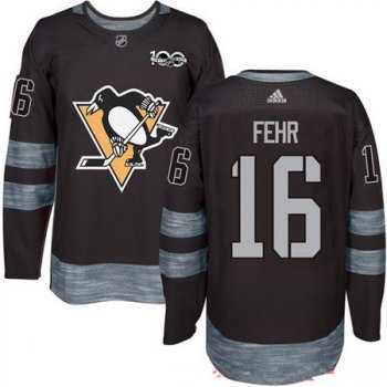 Men's Pittsburgh Penguins #16 Eric Fehr Black 100th Anniversary Stitched NHL 2017 adidas Hockey Jersey