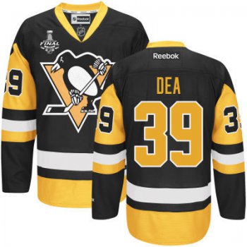Men's Pittsburgh Penguins #39 Jean-Sebastien Dea Black Third 2017 Stanley Cup NHL Finals Patch Jersey