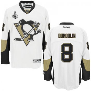 Men's Pittsburgh Penguins #8 Brian Dumoulin White Road 2017 Stanley Cup NHL Finals Patch Jersey