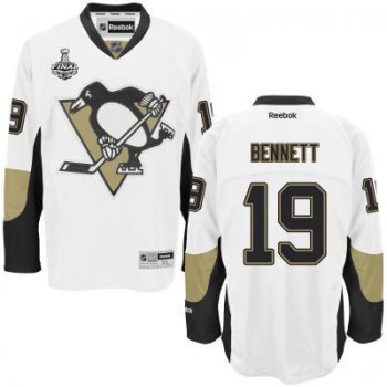 Youth Pittsburgh Penguins #19 Beau Bennett White Away 2017 Stanley Cup NHL Finals Patch Jersey