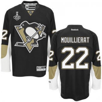 Youth Pittsburgh Penguins #22 Kael Mouillierat Black Home 2017 Stanley Cup NHL Finals Patch Jersey