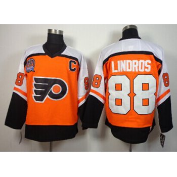 Philadelphia Flyers #88 Eric Lindros Stanley Cup Orange Throwback CCM Jersey