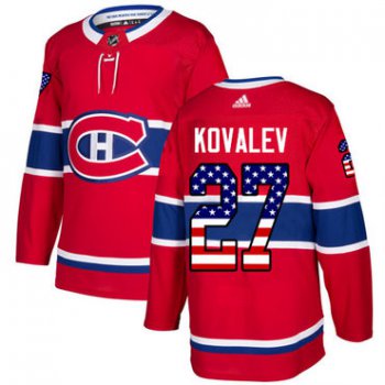 Adidas Canadiens #27 Alexei Kovalev Red Home Authentic USA Flag Stitched NHL Jersey