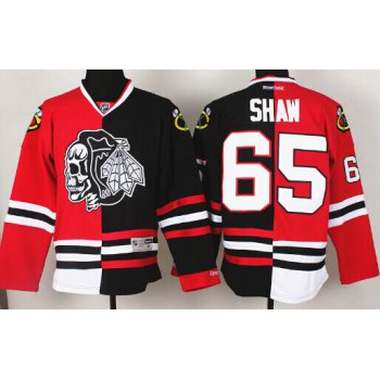 Chicago Blackhawks #65 Andrew Shaw Red/Black Two Tone With Black Skulls Jersey