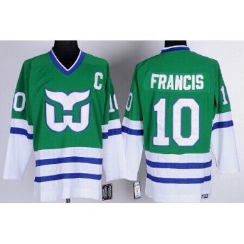 Hartford Whalers #10 Ron Francis Green Throwback CCM Jersey