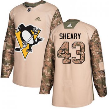 Adidas Penguins #43 Conor Sheary Camo Authentic 2017 Veterans Day Stitched NHL Jersey