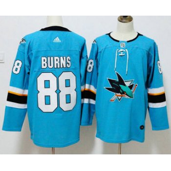 Men's San Jose Sharks #88 Brent Burns Teal Blue 2017-2018 Hockey Stitched NHL Jersey