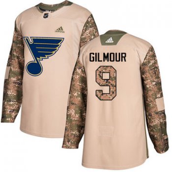 Adidas Blues #9 Doug Gilmour Camo Authentic 2017 Veterans Day Stitched NHL Jersey