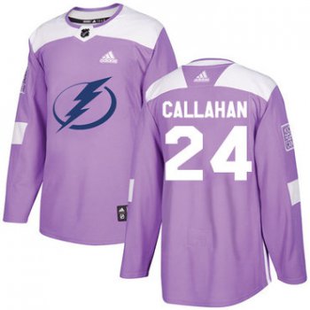 Adidas Lightning #24 Ryan Callahan Purple Authentic Fights Cancer Stitched NHL Jersey