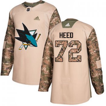 Adidas Sharks #72 Tim Heed Camo Authentic 2017 Veterans Day Stitched NHL Jersey