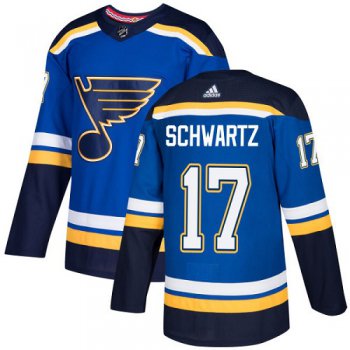 Men's Adidas St. Louis Blues #17 Jaden Schwartz Blue Home Authentic Stitched NHL Jersey