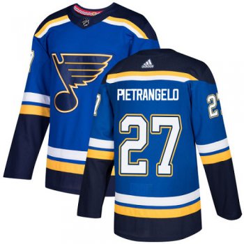 Men's Adidas St. Louis Blues #27 Alex Pietrangelo Blue Home Authentic Stitched NHL Jersey