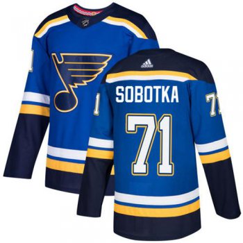 Men's Adidas St. Louis Blues #71 Vladimir Sobotka Blue Home Authentic Stitched NHL Jersey