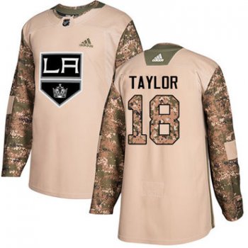 Adidas Kings #18 Dave Taylor Camo Authentic 2017 Veterans Day Stitched NHL Jersey
