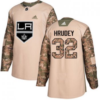 Adidas Kings #32 Kelly Hrudey Camo Authentic 2017 Veterans Day Stitched NHL Jersey