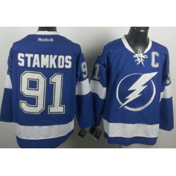 Tampa Bay Lightning #91 Steven Stamkos New Blue Jersey