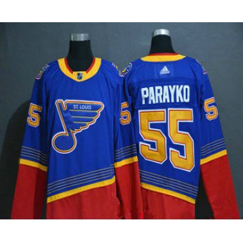 Men's St. Louis Blues #55 Colton Parayko Blue Adidas Stitched NHL Throwback Jersey