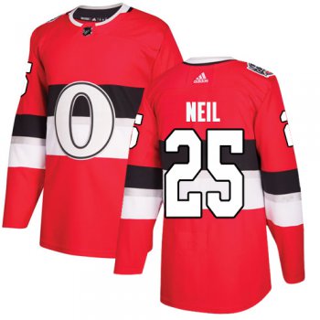 Adidas Senators #25 Chris Neil Red Authentic 2017 100 Classic Stitched NHL Jersey
