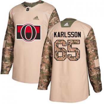 Adidas Senators #65 Erik Karlsson Camo Authentic 2017 Veterans Day Stitched NHL Jersey