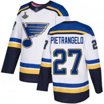 Blues #27 Alex Pietrangelo White Road Authentic Stanley Cup Champions Stitched Hockey Jersey