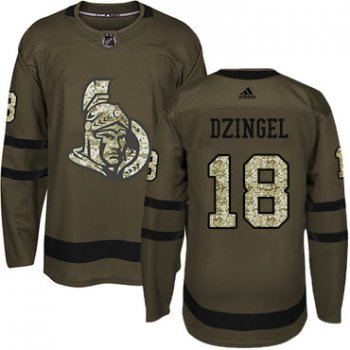 Adidas Senators #18 Ryan Dzingel Green Salute to Service Stitched NHL Jersey