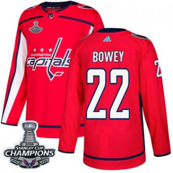 Adidas Washington Capitals #22 Madison Bowey Red Home Authentic Stanley Cup Final Champions Stitched NHL Jersey