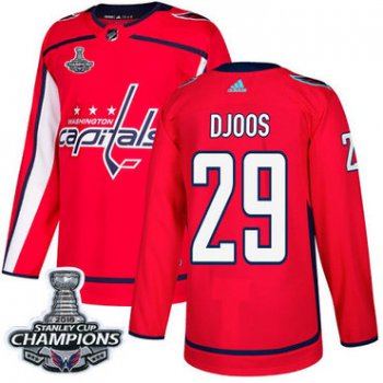 Adidas Washington Capitals #29 Christian Djoos Red Home Authentic Stanley Cup Final Champions Stitched NHL Jersey