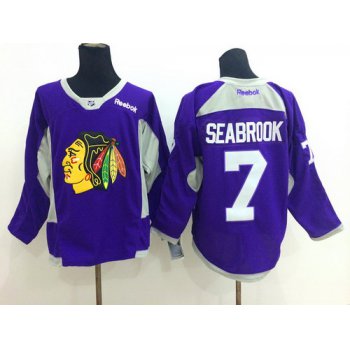 Chicago Blackhawks #7 Brent Seabrook 2014 Training Purple Jersey