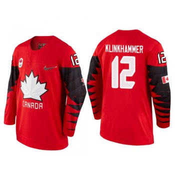 Men Canada Team #12 Rob Klinkhammer Red 2018 Winter Olympics Jersey