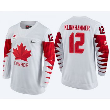 Men Canada Team #12 Rob Klinkhammer White 2018 Winter Olympics Jersey