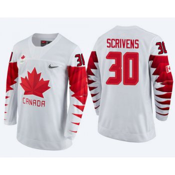 Men Canada Team #30 Ben Scrivens White 2018 Winter Olympics Jersey