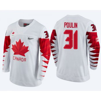 Men Canada Team #31 Kevin Poulin White 2018 Winter Olympics Jersey