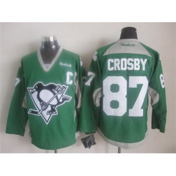 Pittsburgh Penguins #87 Sidney Crosby 2014 Training Green Jersey