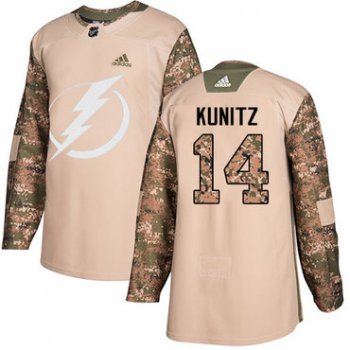 Adidas Lightning #14 Chris Kunitz Camo Authentic 2017 Veterans Day Stitched NHL Jersey