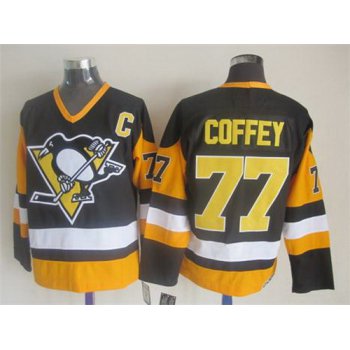 Pittsburgh Penguins #77 Paul Coffey Black Throwback CCM Jersey
