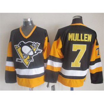 Pittsburgh Penguins #7 Joe Mullen Black Throwback CCM Jersey