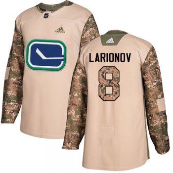 Adidas Canucks #8 Igor Larionov Camo Authentic 2017 Veterans Day Stitched NHL Jersey