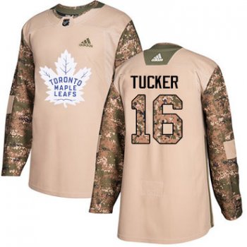 Adidas Maple Leafs #16 Darcy Tucker Camo Authentic 2017 Veterans Day Stitched NHL Jersey