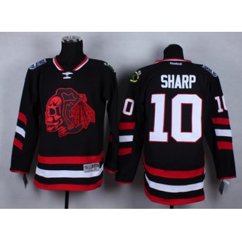 Chicago Blackhawks #10 Patrick Sharp 2014 Stadium Series Black With Red Skulls Jersey