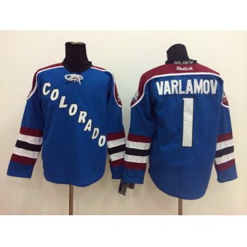 Colorado Avalanche #1 Semyon Varlamov Blue Third Jersey