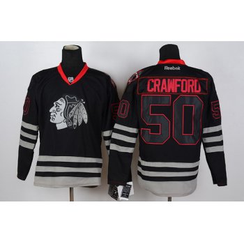 Chicago Blackhawks #50 Corey Crawford Black Ice Jersey