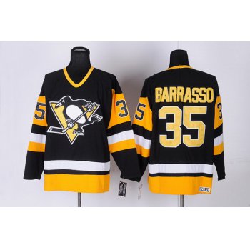 Pittsburgh Penguins #35 Tom Barrasso Black Throwback CCM Jersey