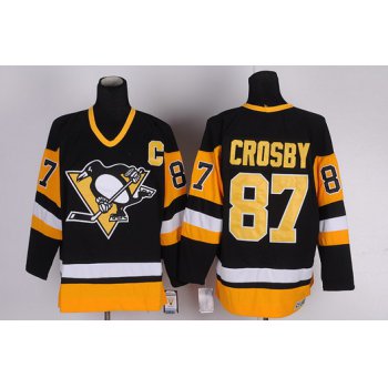 Pittsburgh Penguins #87 Sidney Crosby Black Throwback CCM Jersey