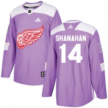 Adidas Red Wings #14 Brendan Shanahan Purple Authentic Fights Cancer Stitched NHL Jersey