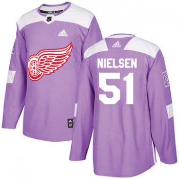 Adidas Red Wings #51 Frans Nielsen Purple Authentic Fights Cancer Stitched NHL Jersey