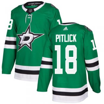 Adidas Stars #18 Tyler Pitlick Green Home Authentic Stitched NHL Jersey