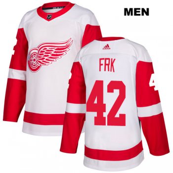 Mens Adidas Detroit Red Wings #42 Martin Frk White Away Authentic NHL Jersey
